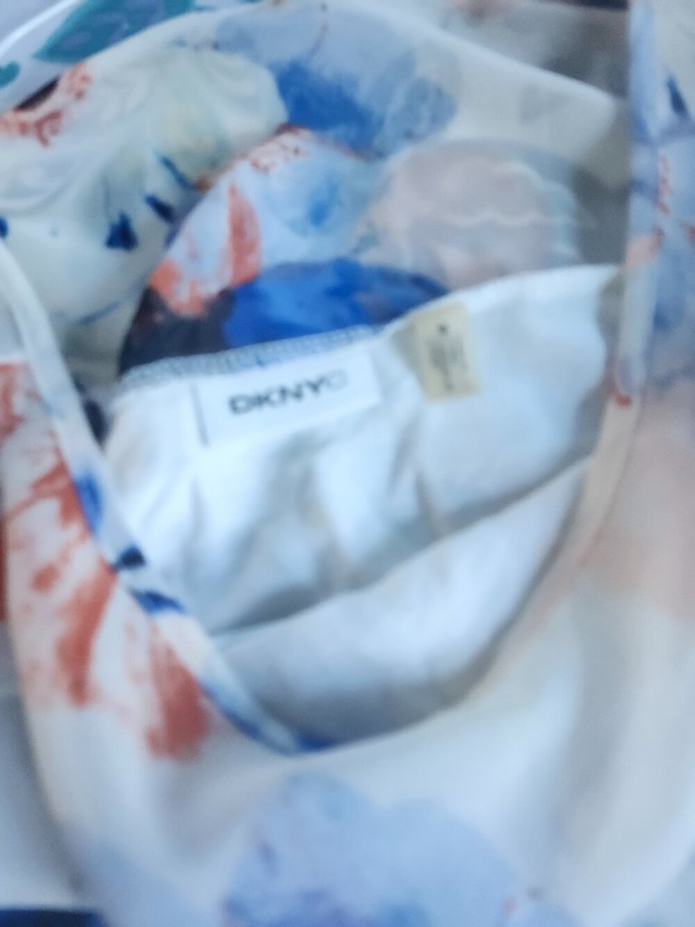 Blue, White and Orange Top